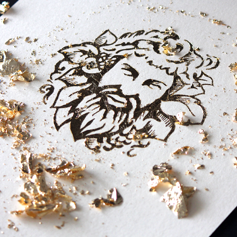 Dionysus Logo Drawing Gold Foil